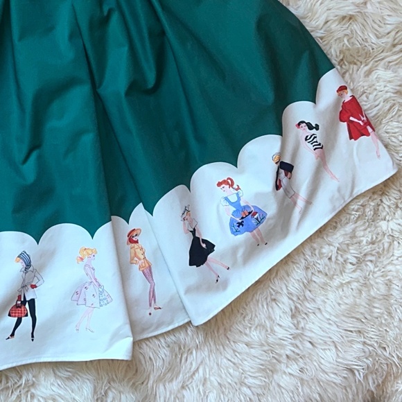 Gorgeous Green BARBIE Circle Skirt by Unique Vintage - Picture 3 of 5